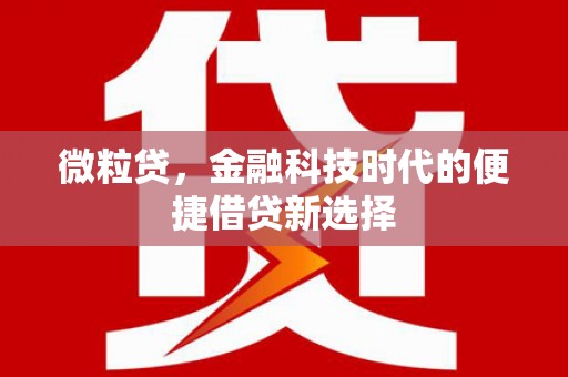 四方台微粒贷，金融科技时代的便捷借贷新选择