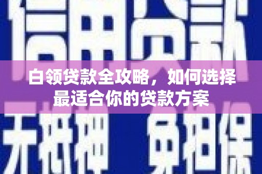 四方台白领贷款全攻略，如何选择最适合你的贷款方案